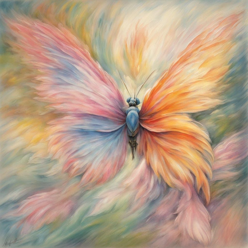 Surreal Impressionist Butterfly with Soft Edges