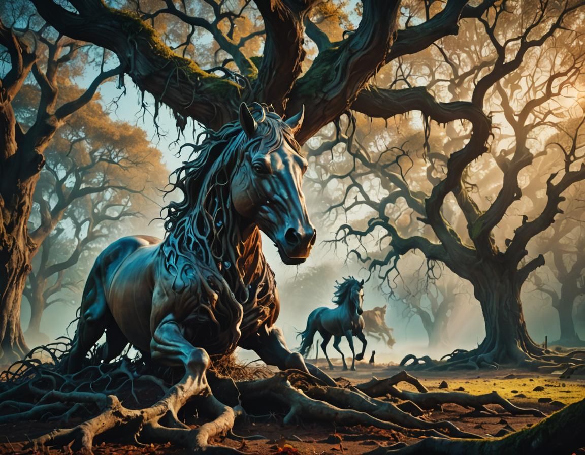 Ethereal Horse Emerges in Dreamlike Surrealism