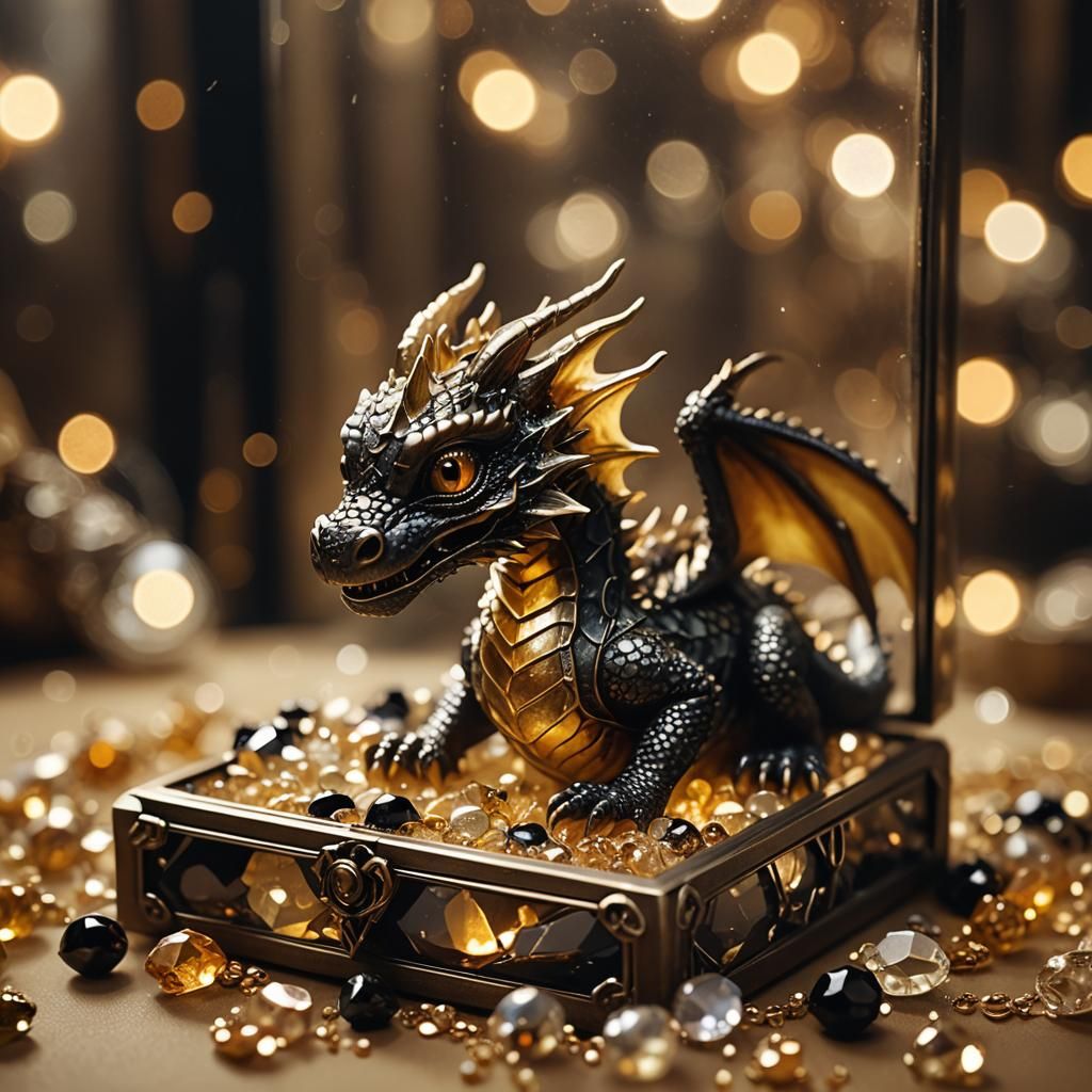 Miniature Dragon in Jewelry Box: Cinematic Still