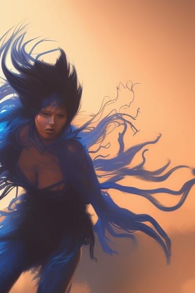 Wild Woman Concept Art in Hyperdetailed Style