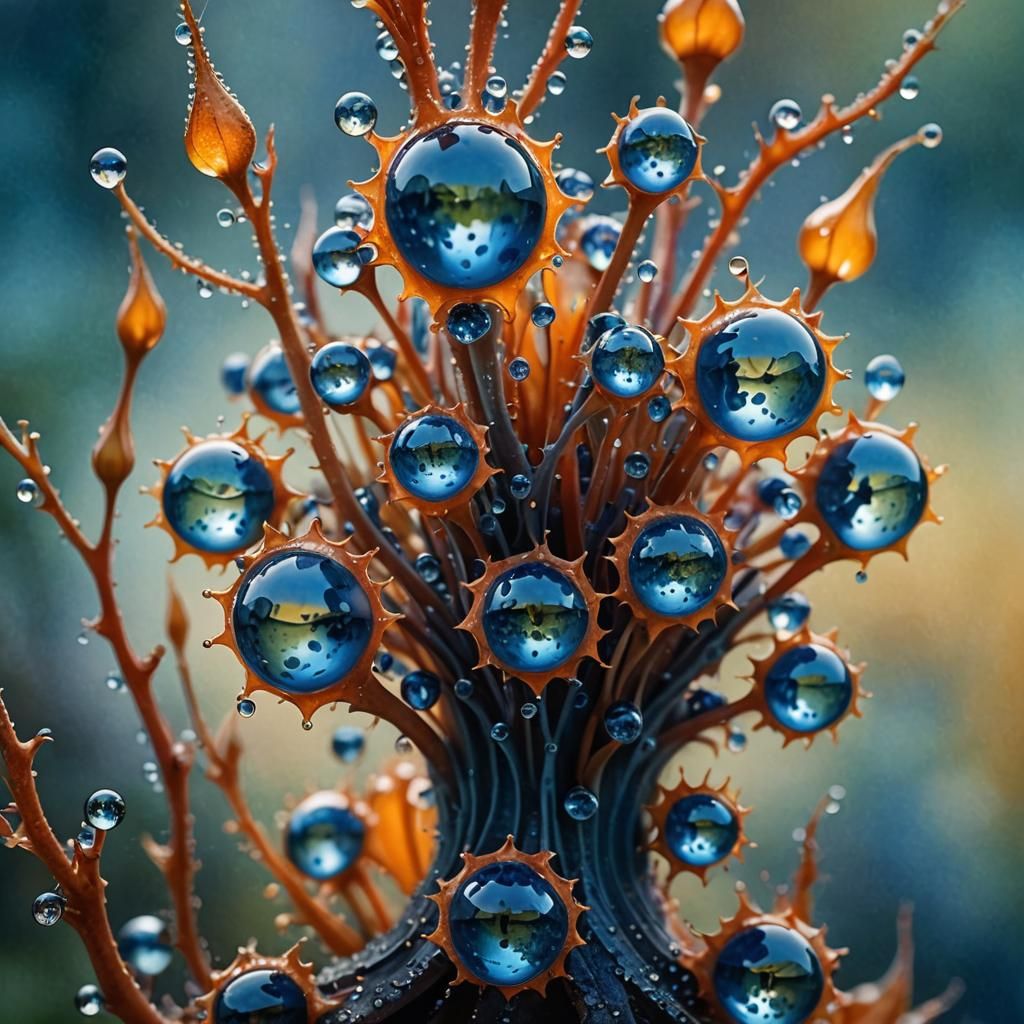 Surreal Dew Drops in Morning Light Photography