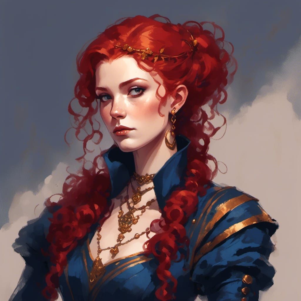 Woman in Blue Gown, Swordpunk Style