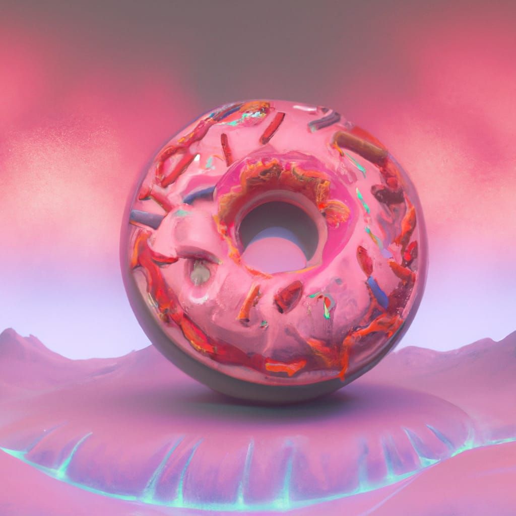 Delicate Pink Donut in a World of Wonder
