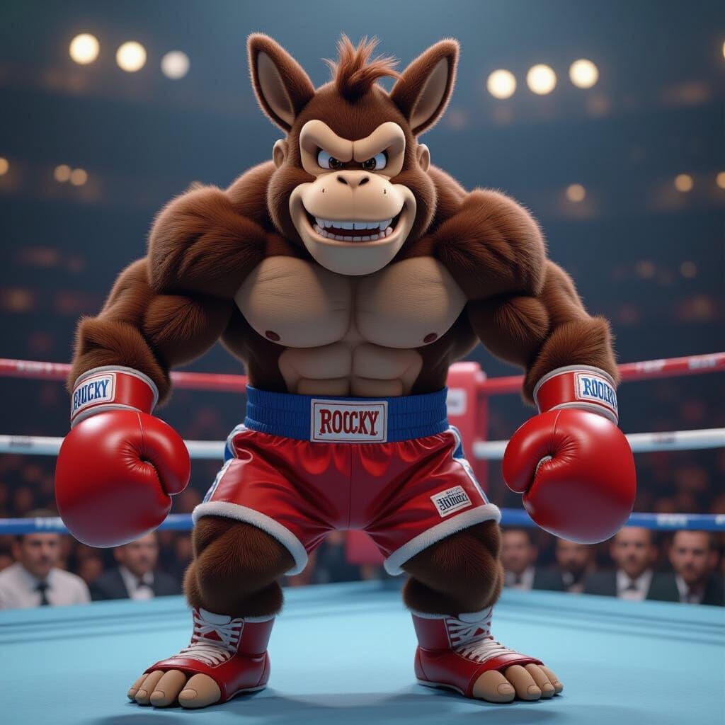 CGI Donkey Kong as Rocky in Boxing Ring
