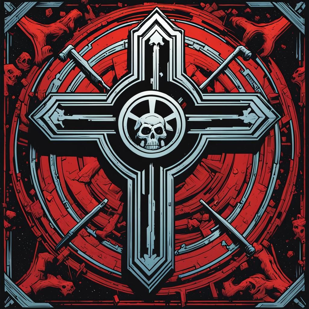 Danger Cross Symbol Sign in Comic Book Art