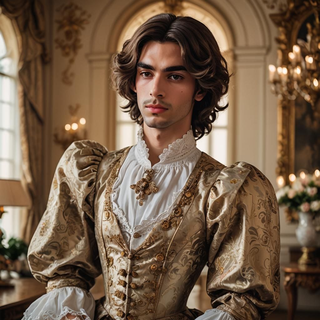 Elegant Baroque Portrait of a Male Crossdresser