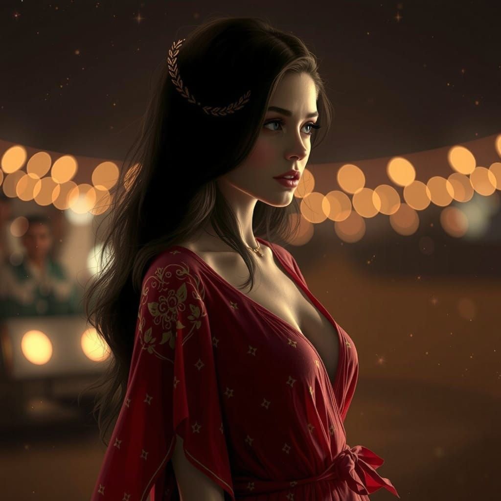 A Goddess in Nature's Fury: Majestic, Turbulent Sunset