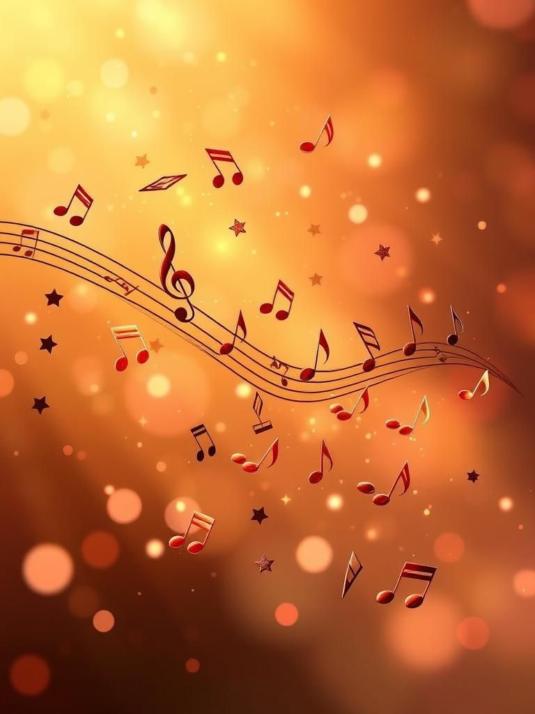 (Beautiful Musical Notes Wafting Through The Air In Perfect ...