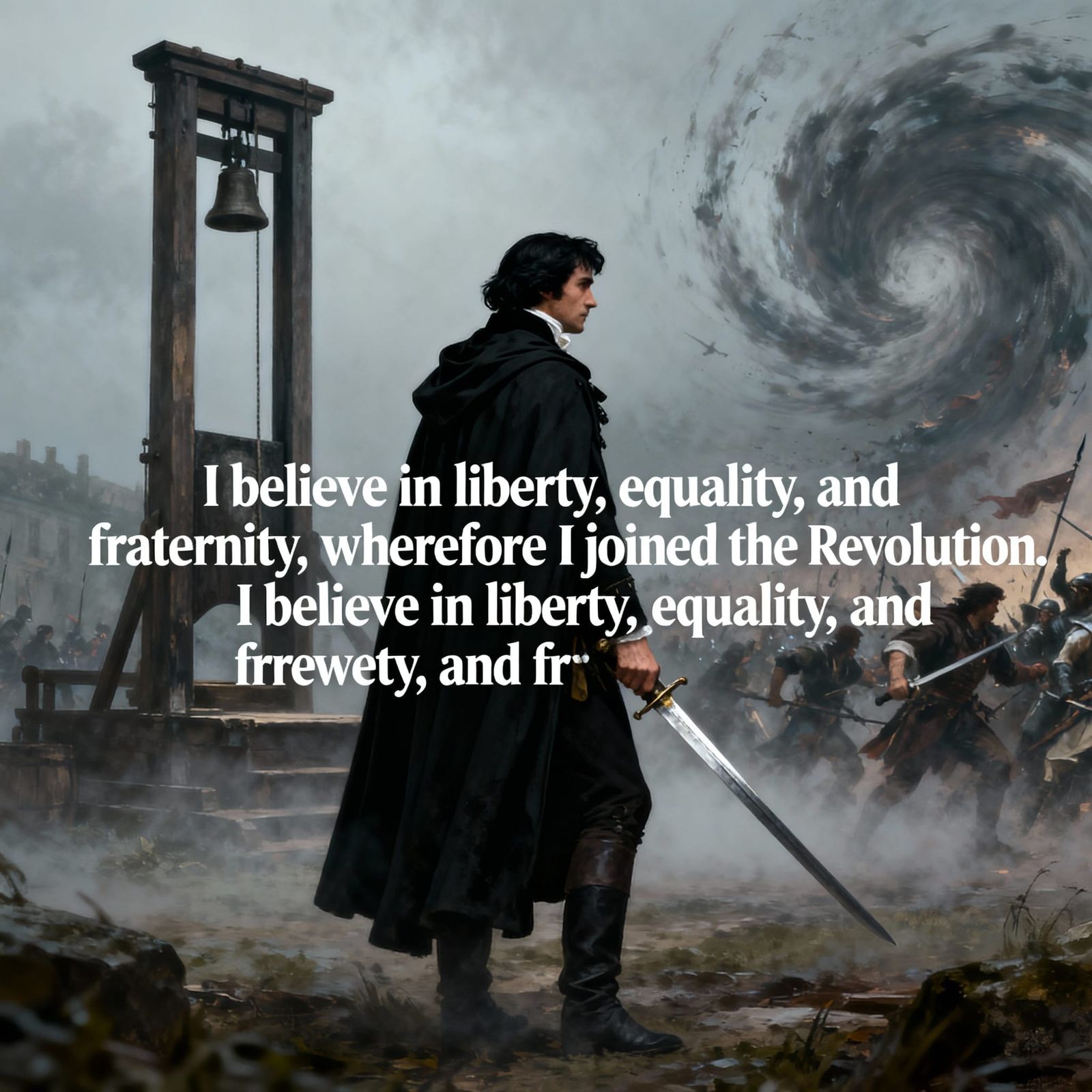 French Aristocrat in Foggy Revolution Scene