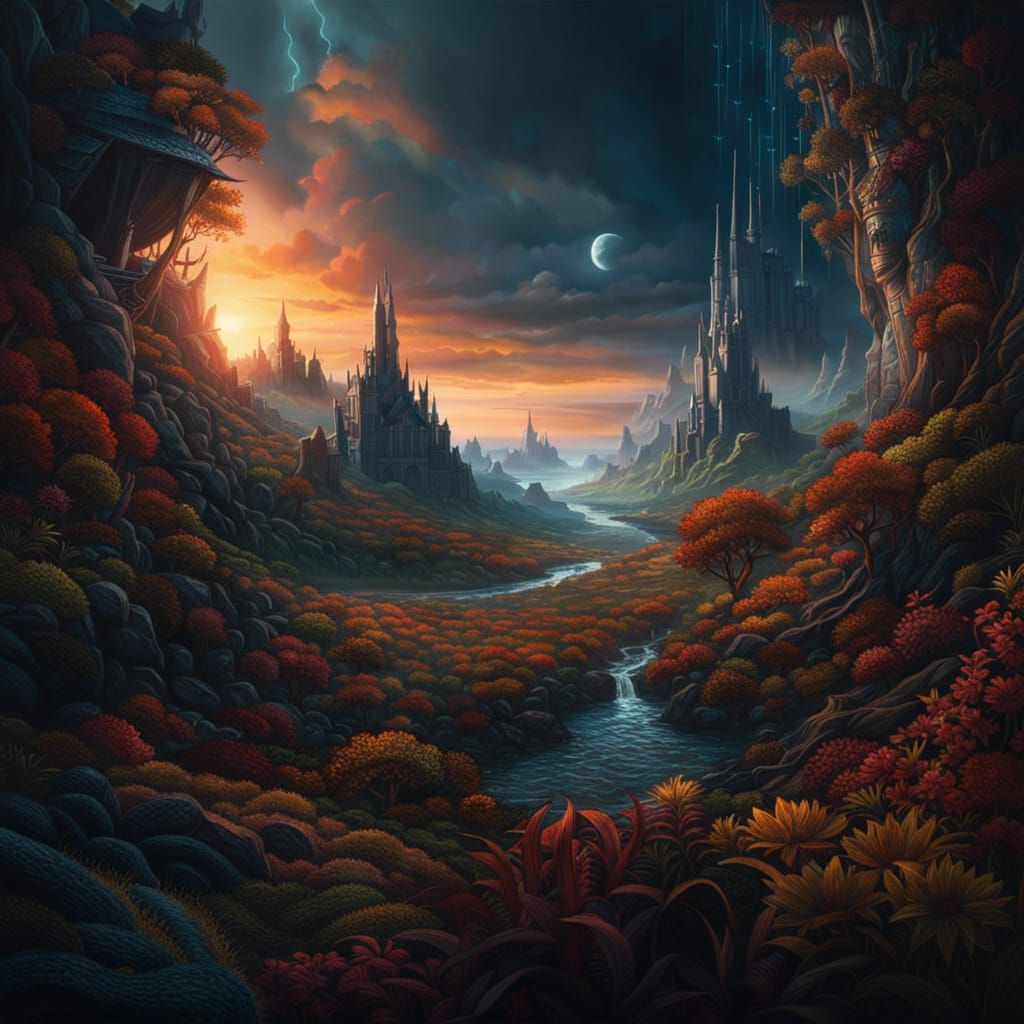 Solitary Figure in Abandoned World: Detailed Matte Painting