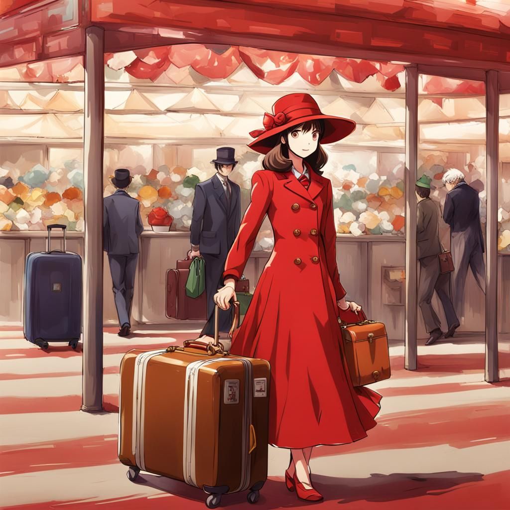 Chuck from Pushing Daisies in a Vibrant Red Ensemble