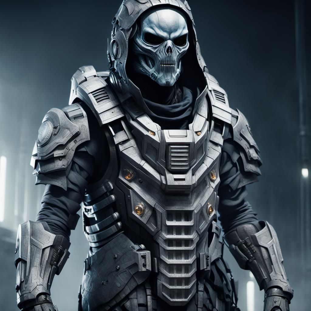 Armored Alien Reaper in Cinematic Digital Art