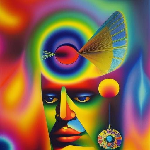 Shaman-lucid-dreaming; Iowaska, hallucination, Carl Jung, mental health, dreams, abstract art complementary colors fine ...