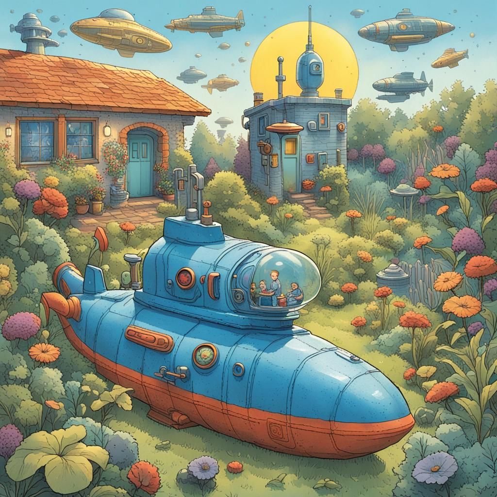 A Toy Submarine Blooms in the Intergalactic Garden, Fueled b...