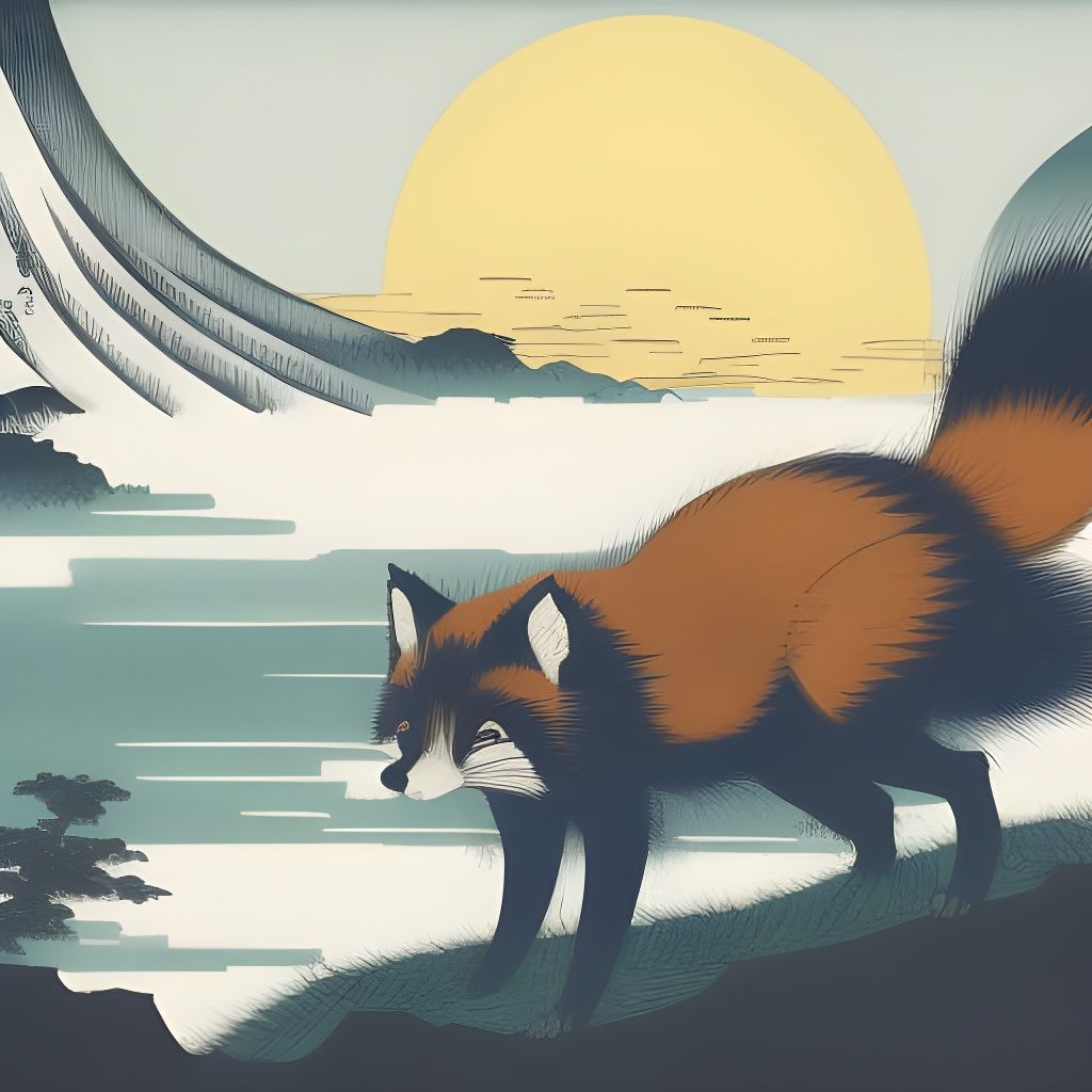 Tanuki at mount Fuji