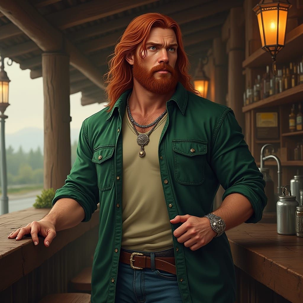 Hyper-Realistic Portrait of a Muscular Celtic Warrior at a R...