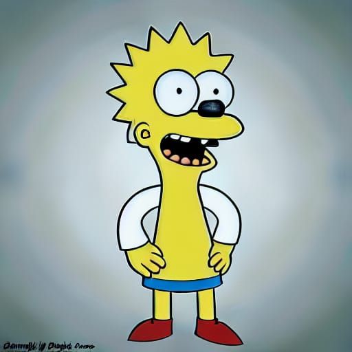 Graggle Simpson in Retro Digital Art Style