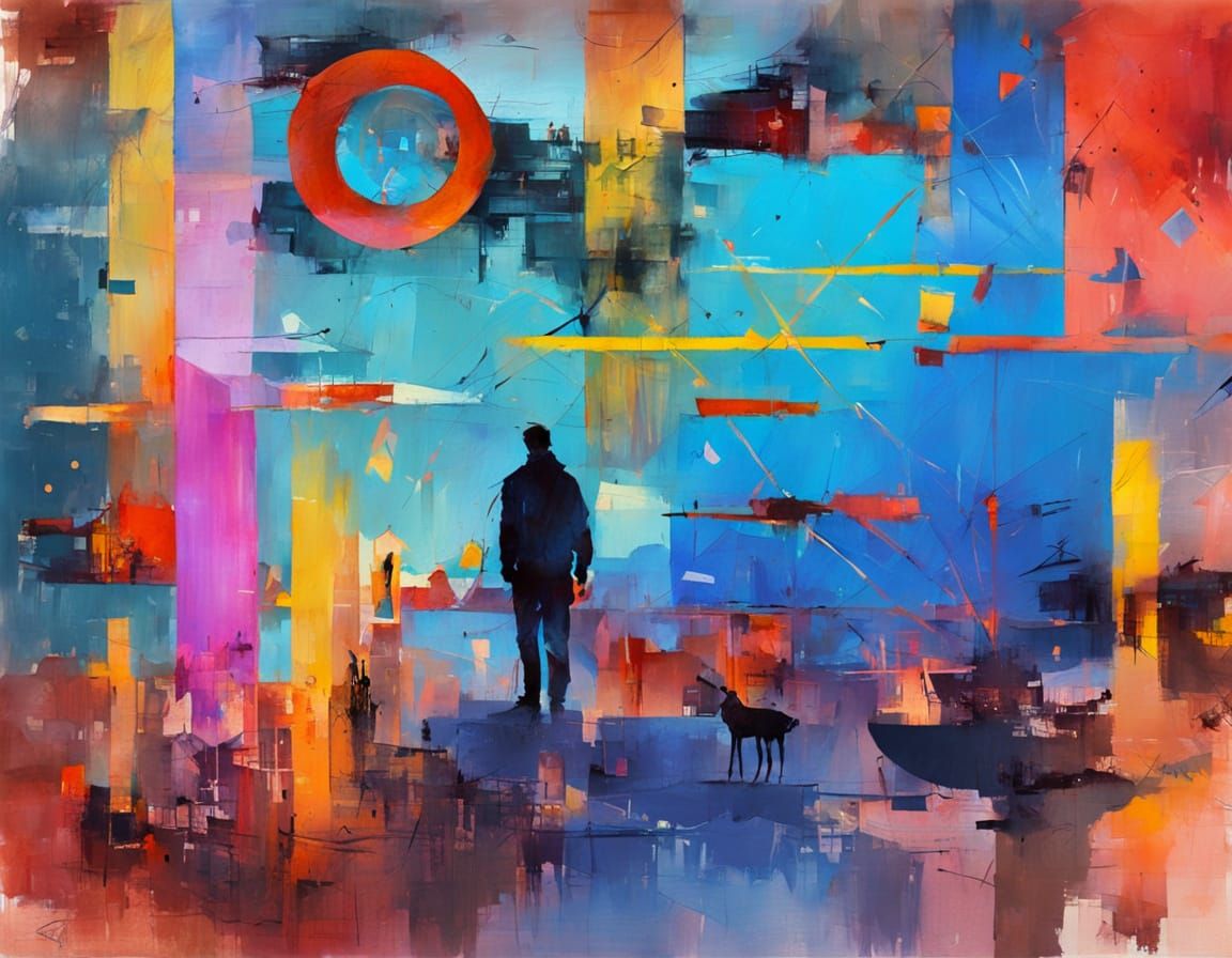 Vibrant Dreamscape at Dawn, in a Blend of Surrealism and Exp...