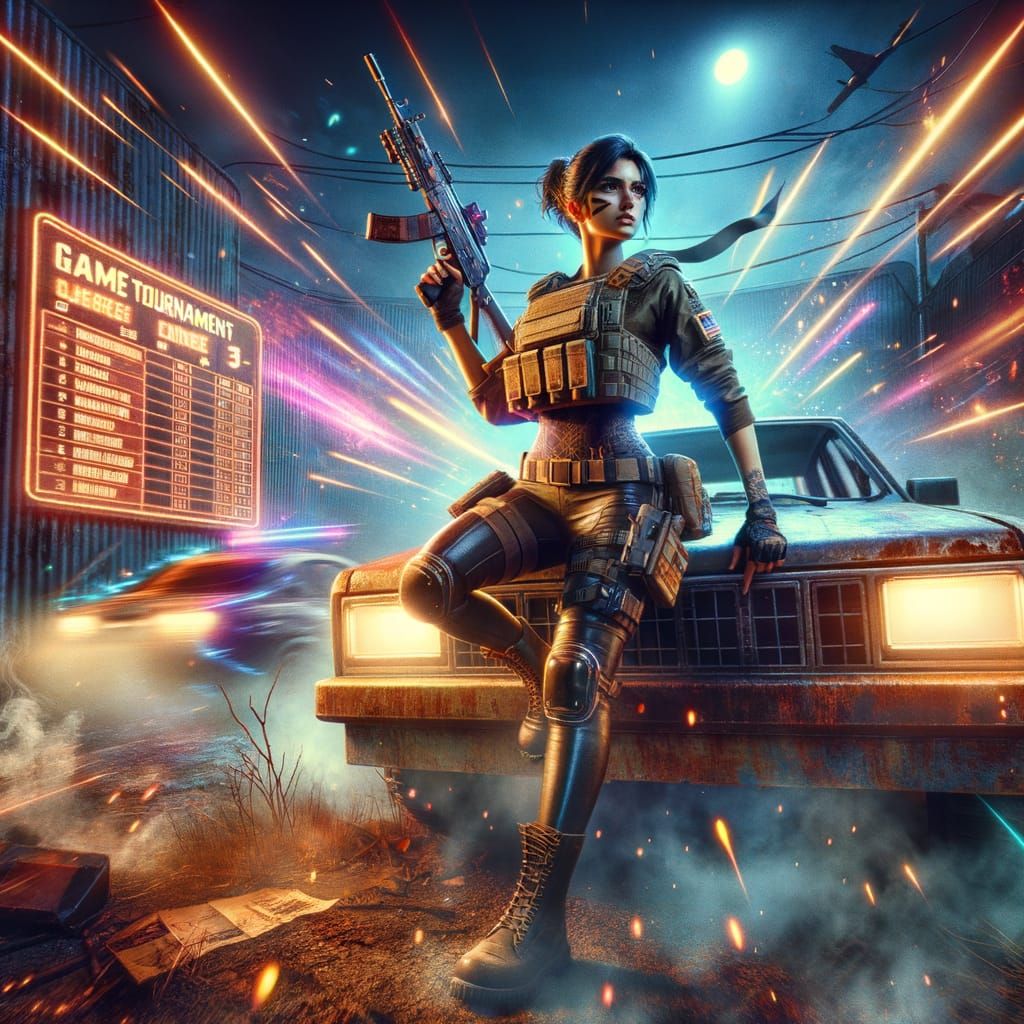 South Asian Gamer Takes Cover in Intense Battle Royale Tourn...