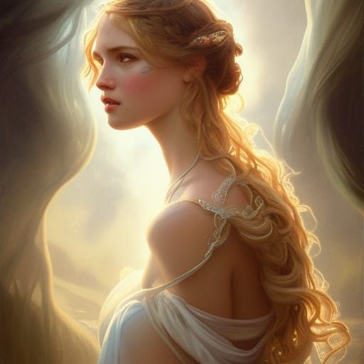 Amphitrite, Greek Ocean Goddess, Digital Art Portrait