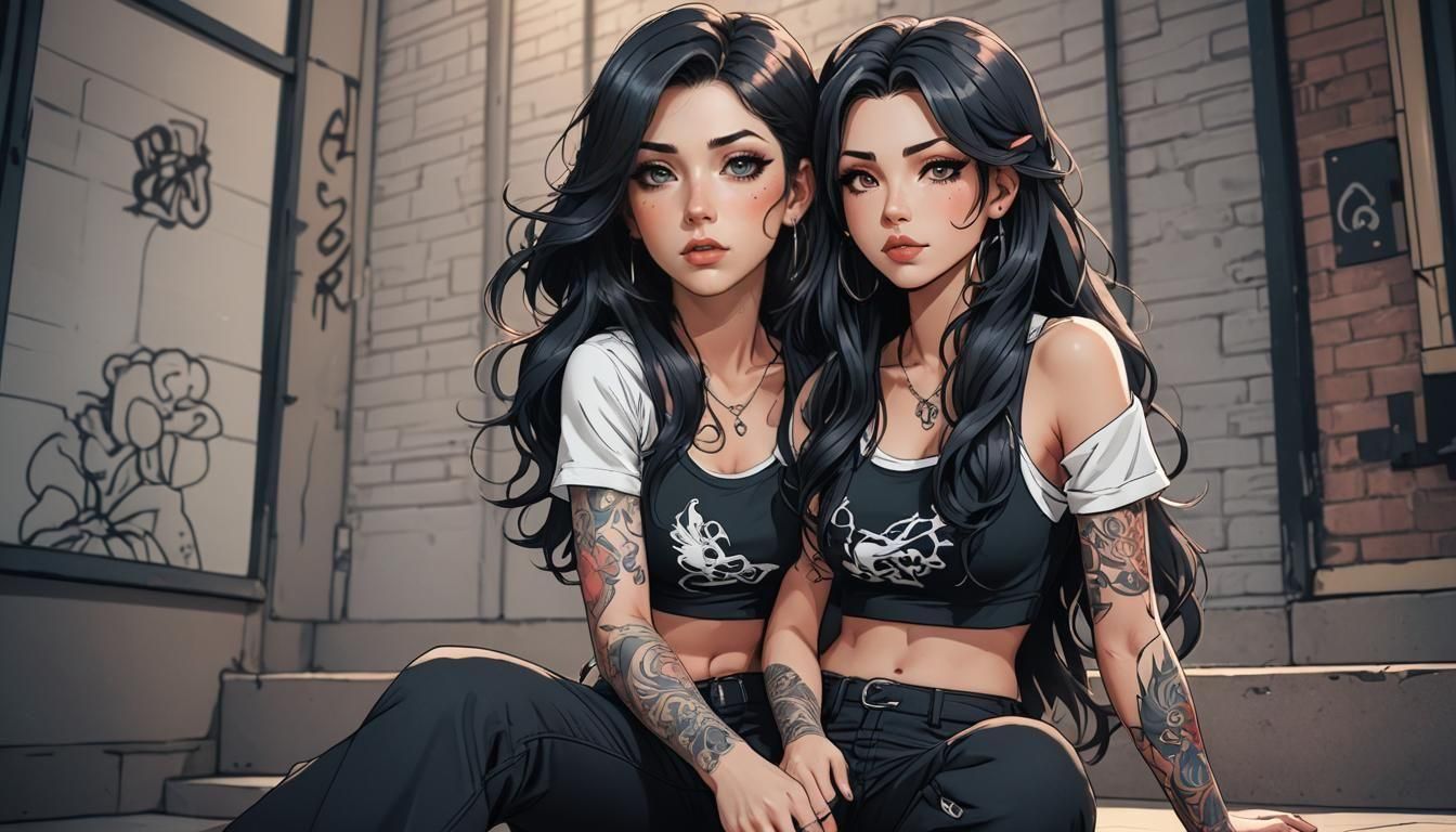 Anime Style Tattoo Artist with Dark Wavy Hair