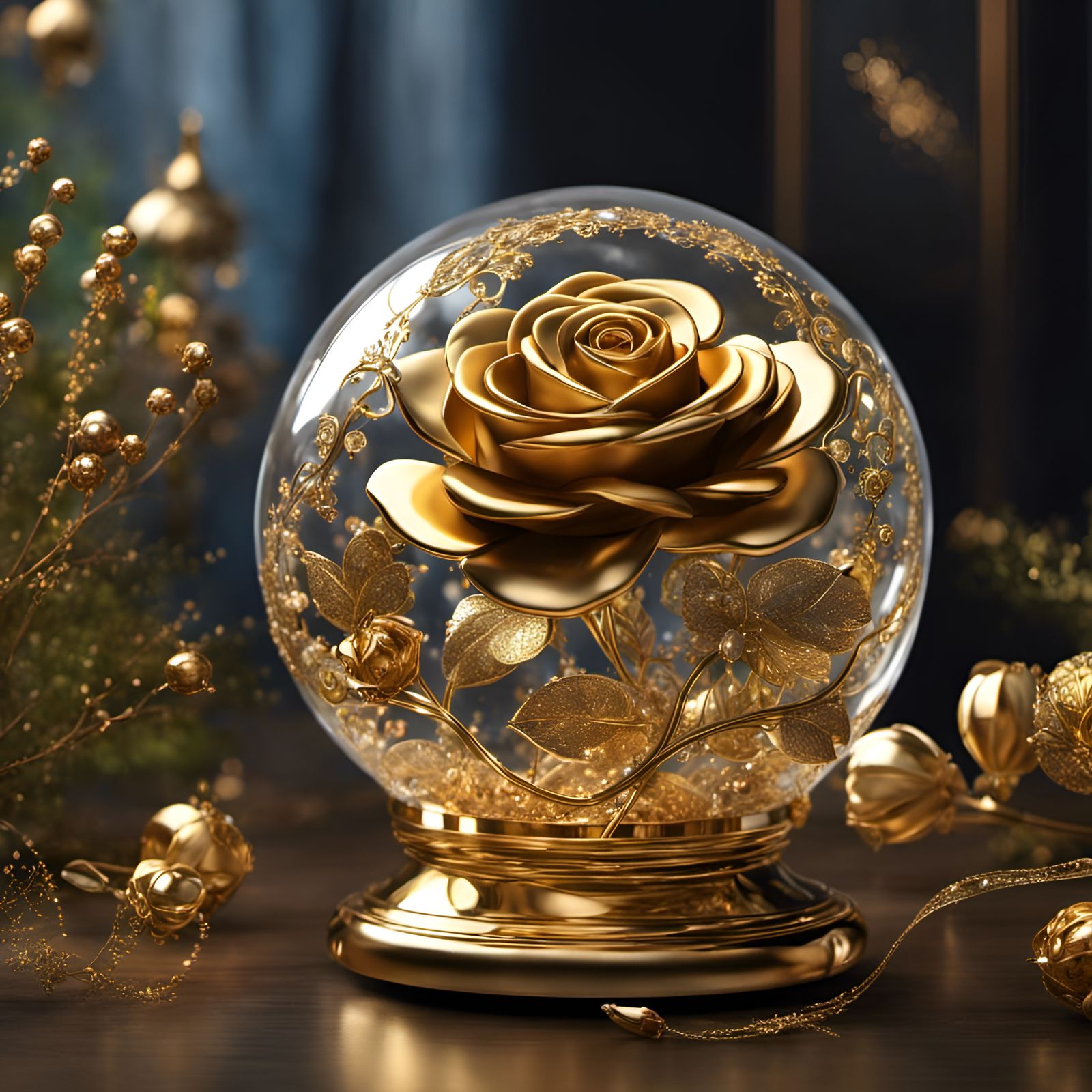 Golden Rose Globe