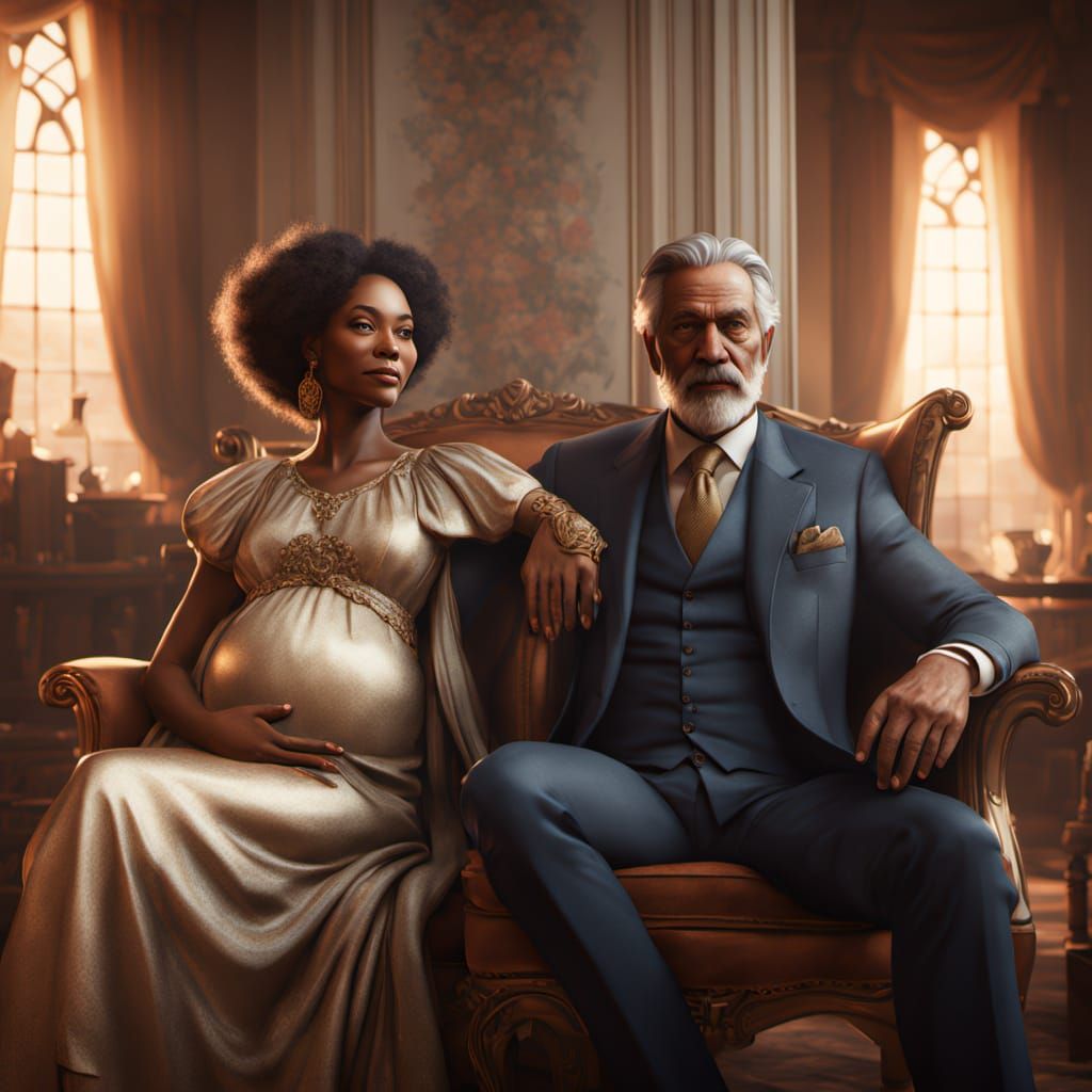 Elegant Father-to-Be Surrounded by Love