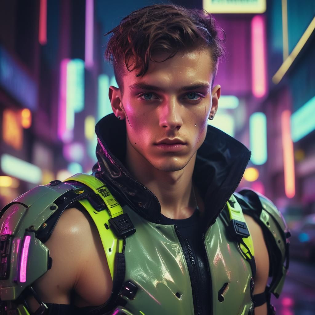 Cyberpunk Portrait in Fluorescent Hues