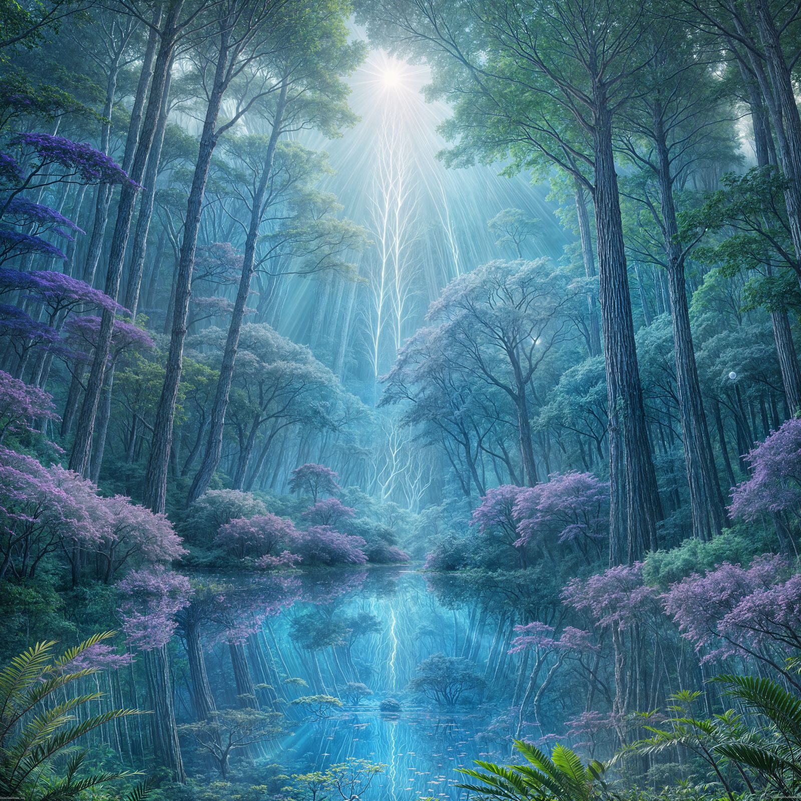 Ethereal Alien Landscape with Crystalline Domes