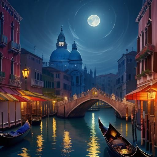 Venice at Night: A Digital Fantasy Painting