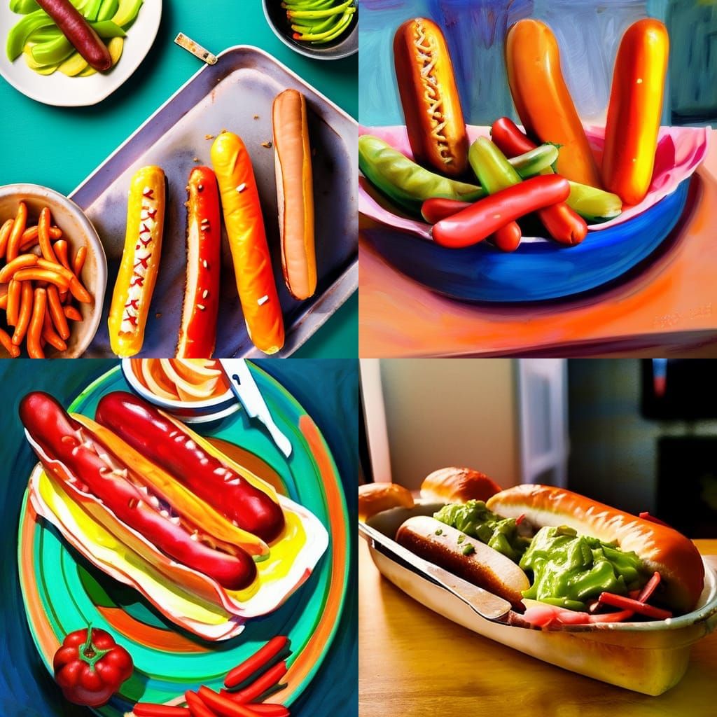 Still Life with Hot Dogs: AI Art