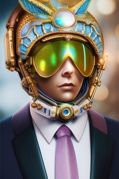 Kawaii Cupcake Portrait in Steampunk Style