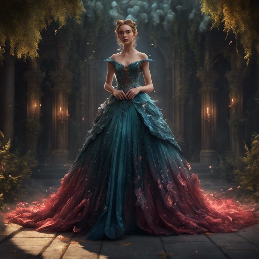 Fairy in Ballgown: Detailed Matte Painting in 8K