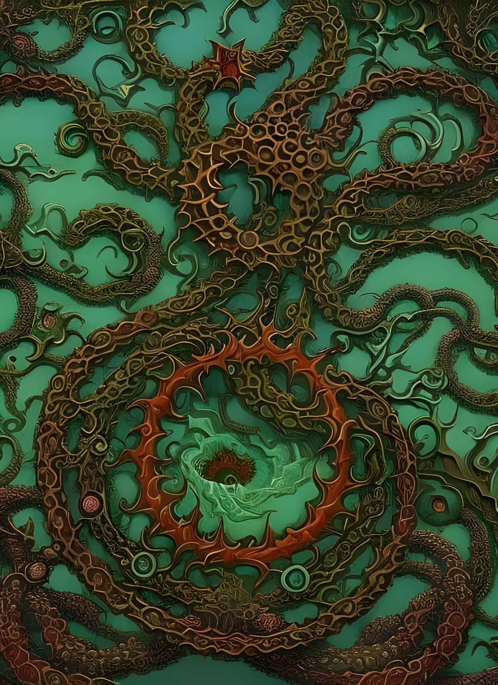 Lovecraftian Horrors Emerge in Dark Fantasy Painting