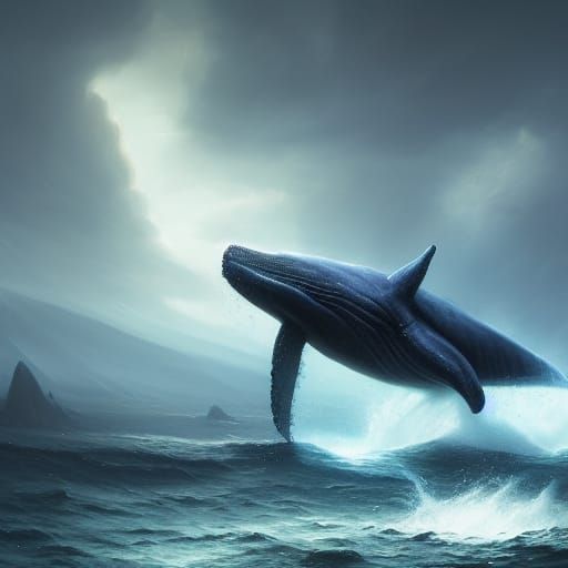Unicorn Whale Fantasy Art in 8K Resolution
