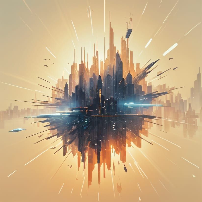 Luminous Futuristic Cityscape: A Modern Art Masterpiece