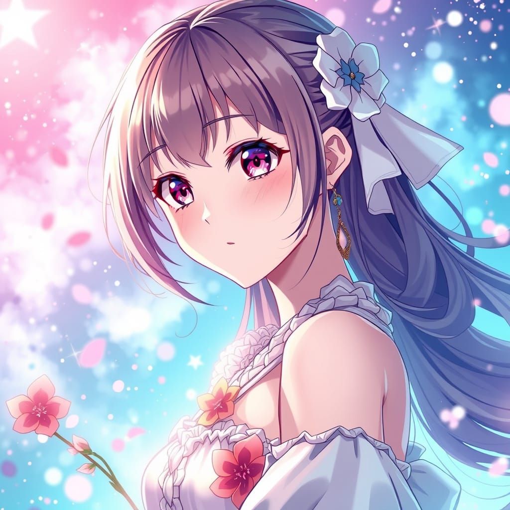 Dreamy Shoujo Manga Cover in 3D Anime Style