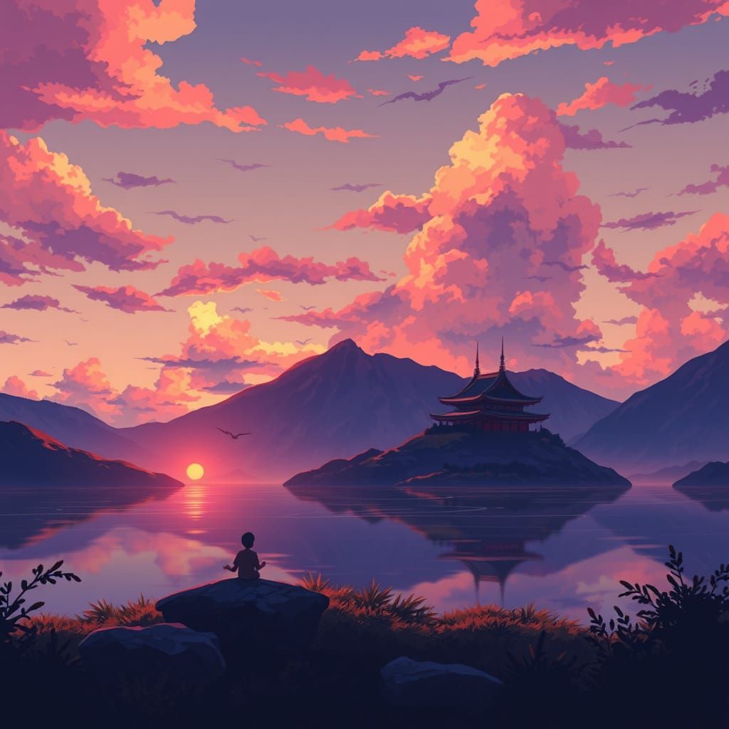 Soothing Anime Artwork in Vibrant Manga Style