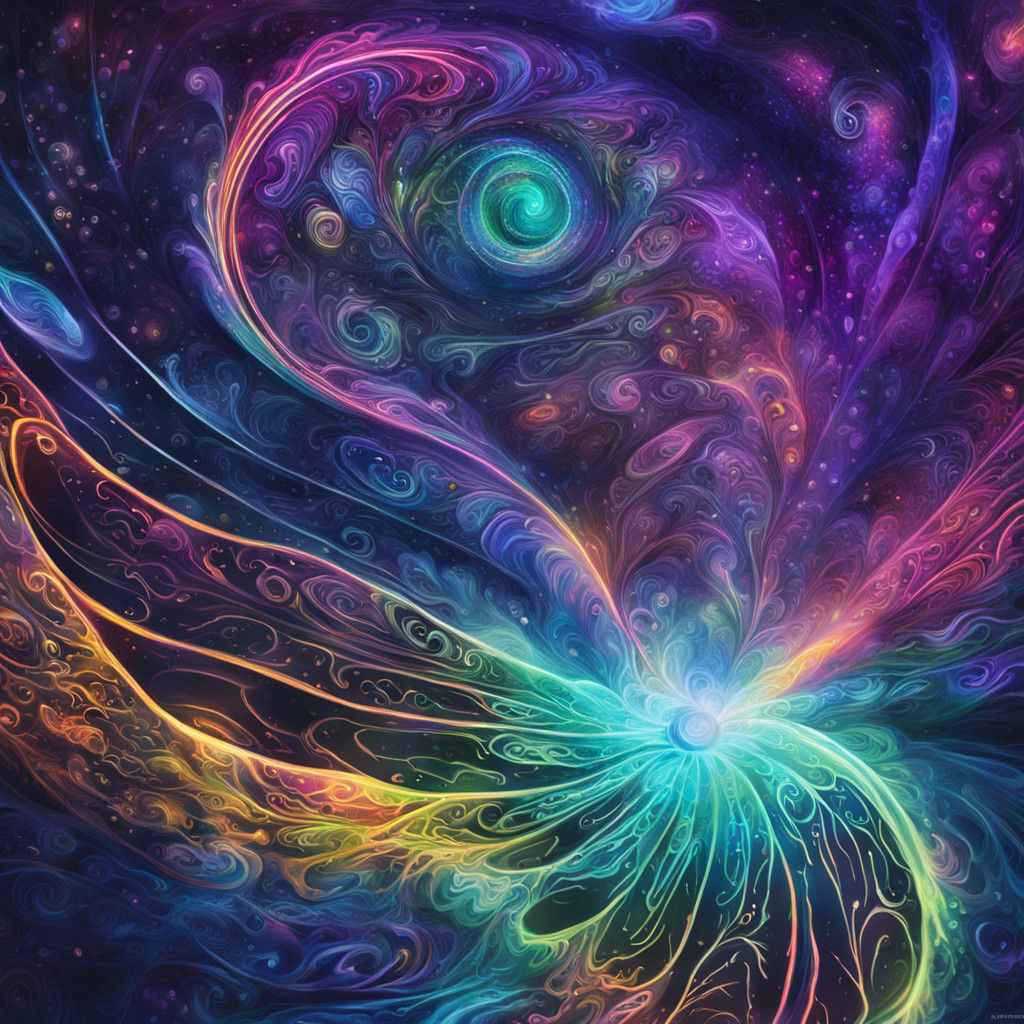 Glowing Leaf in a Mystical Cosmic Environment