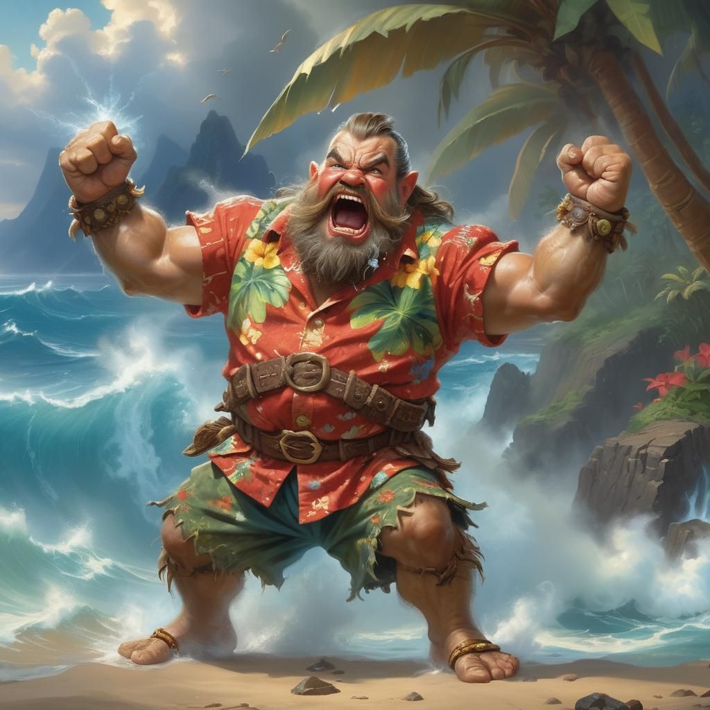 Raging Dwarf Warrior's Tropical Vacation