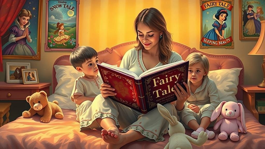 Warm Family Moment in a Cozy Evening Scene