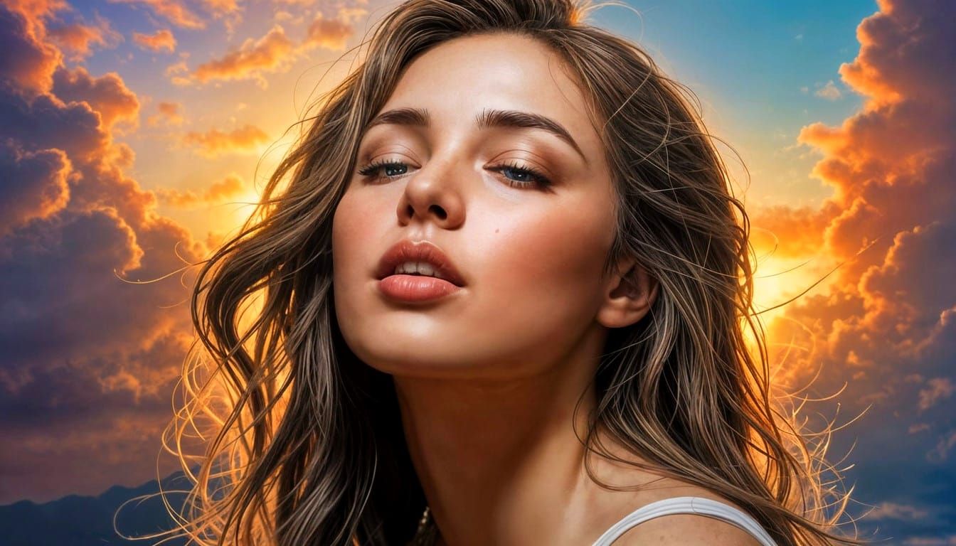 Ethereal Dreamer in Vibrant Splash Art