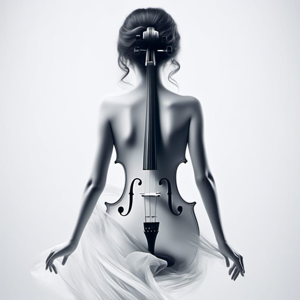 <lora:Dark and Light paint:1.0> photo of stay a woman violin...