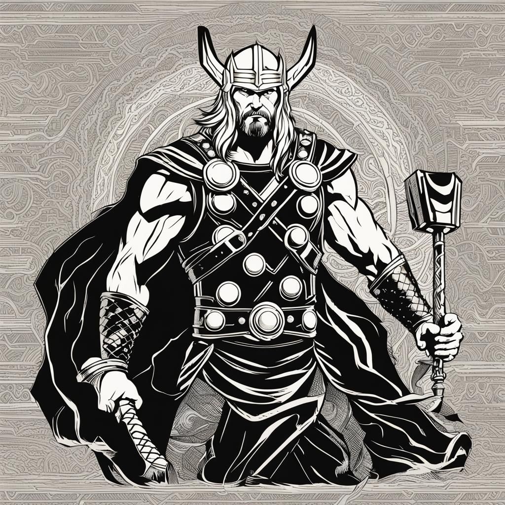 Thor, God of Thunder Digital Art
