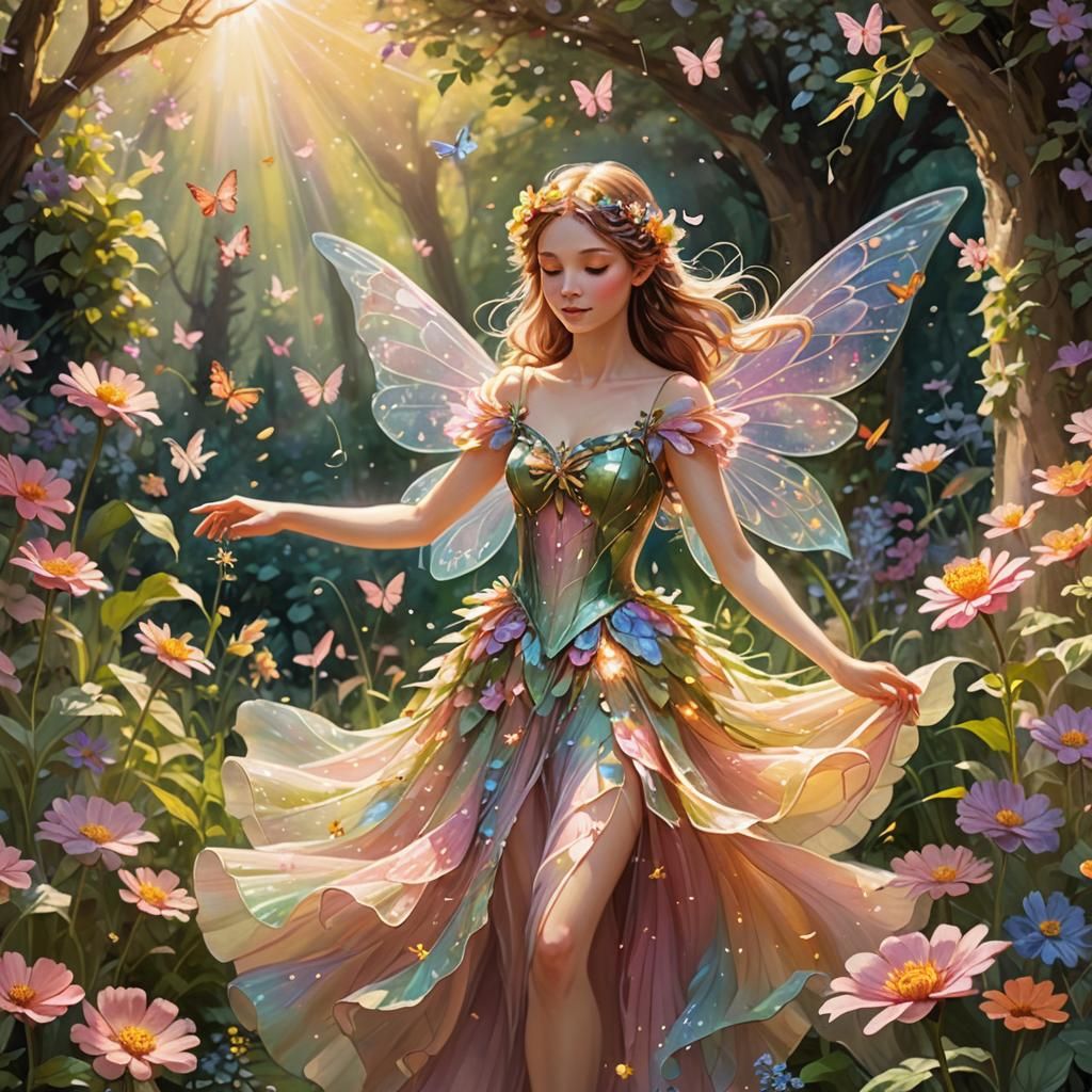 Enchanted Fairy Garden with Sparkling Dust