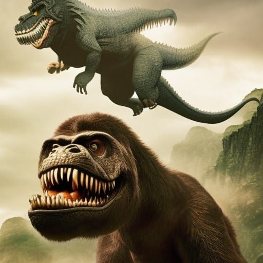 T-Rex Victory: Epic Battle Against King Kong