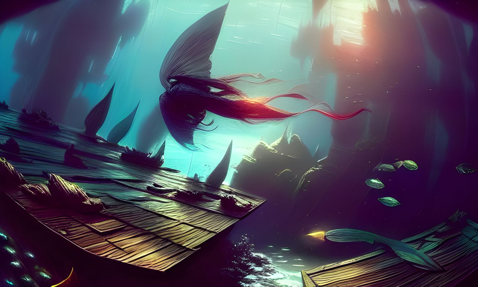 Colorful Underwater Scene: Hyperdetailed Digital Art