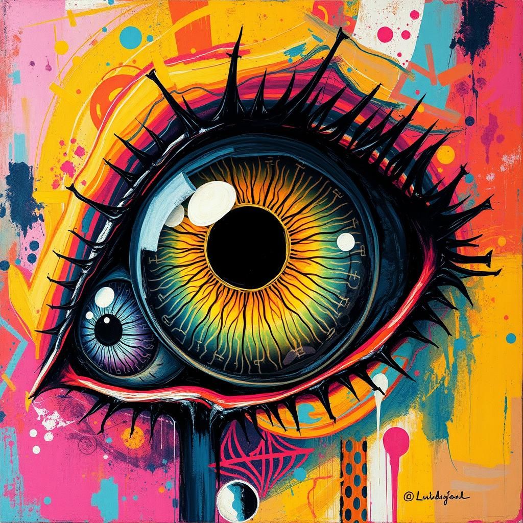 Psychedelic Eyeballs in Surrealist Style