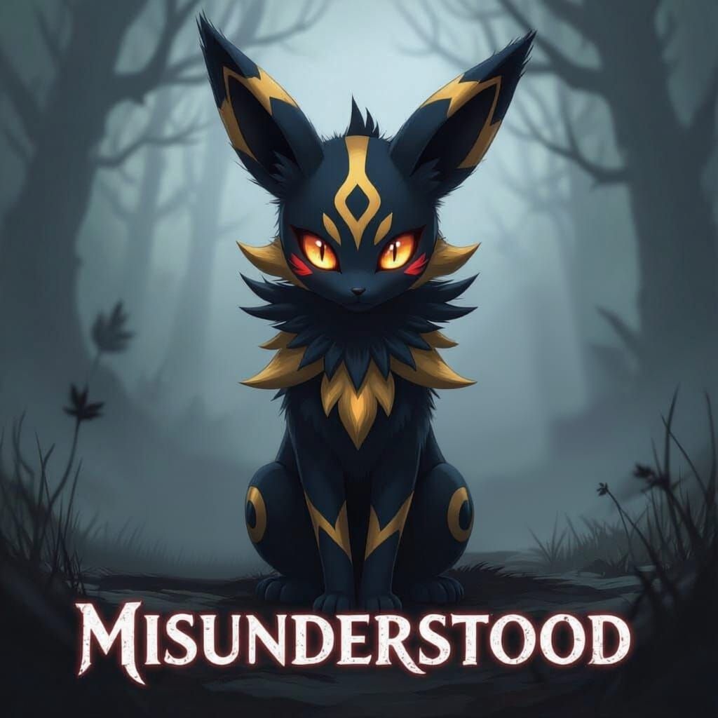 Shadowy Umbreon Graces Dark Fantasy Book Cover