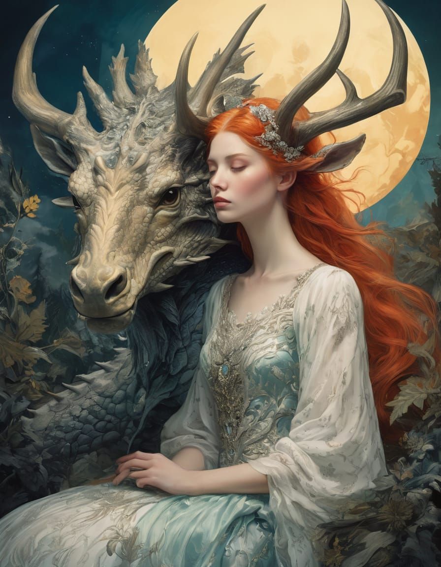 Surreal Scene of Serenity in Urbanpunk Style